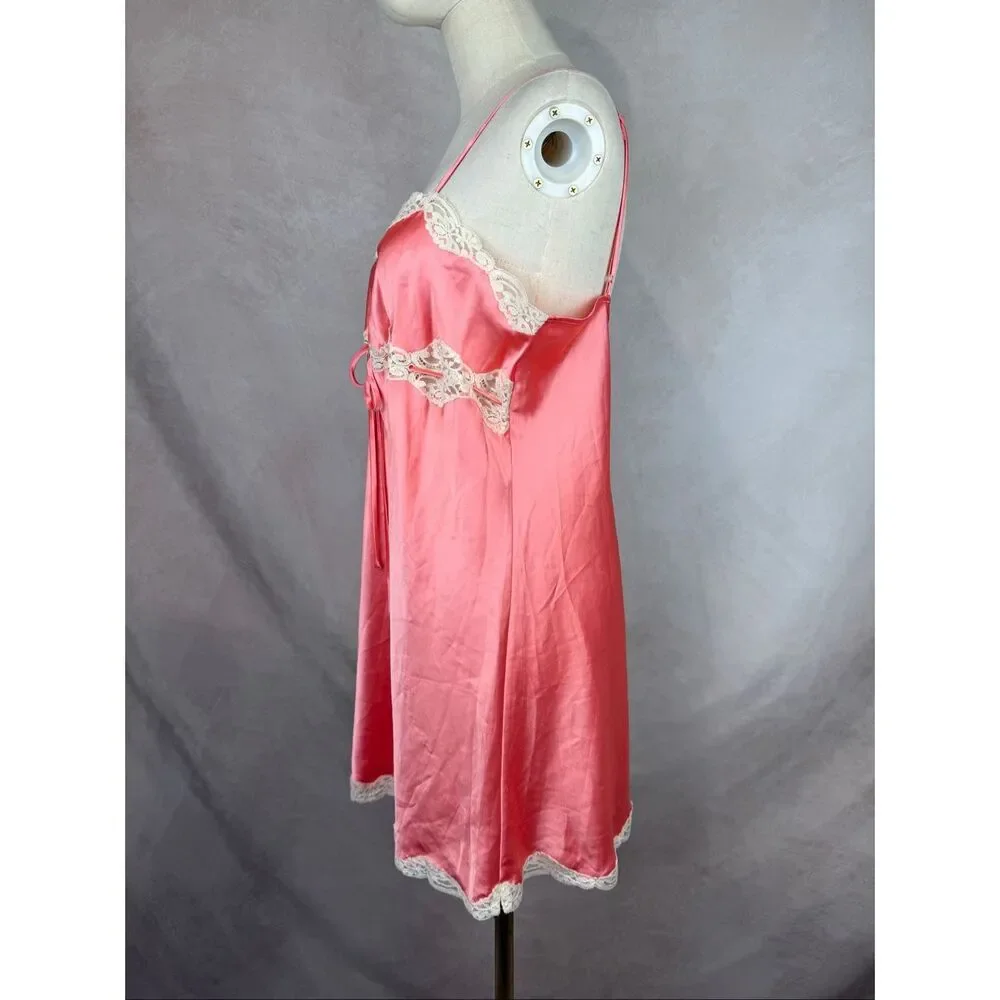 Vintage Victoria’s Secret Pink Baby Doll Lingerie Dress Large Y2K - Picture 3 of 8